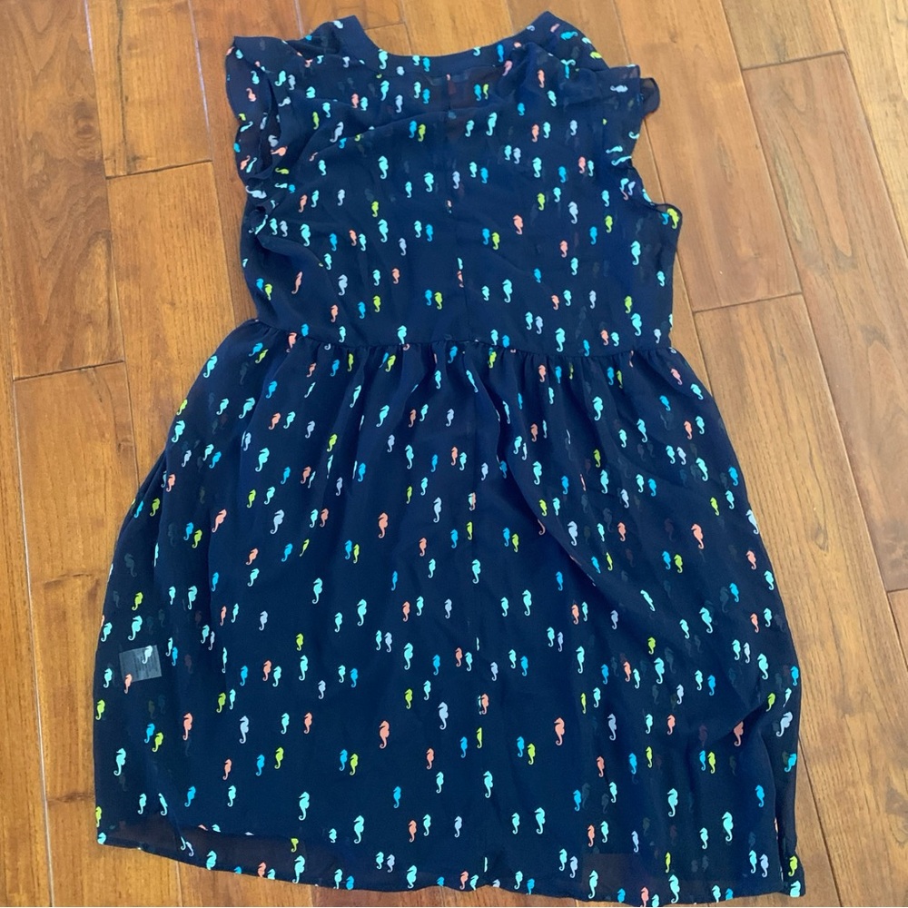 MODCLOTH Dress & Slip Size XL Navy Sheer Pintucked Seahorse Expert in your Zeal - Picture 16 of 16